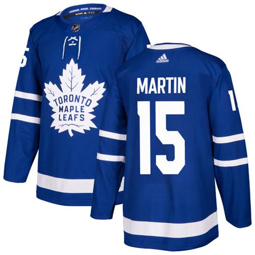 Adidas Men Toronto Maple Leafs 15 Matt Martin Blue Home Authentic Stitched NHL Jersey